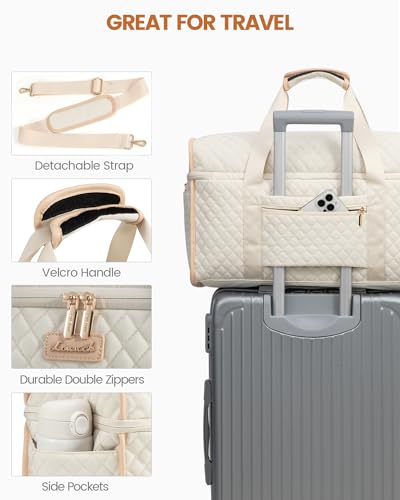 Foto de LOVEVOOK Bolsa de viaje para mujer, bolsas de viaje para mujer, bolsas de lona de mano para aviones, bolsa de noche con bolsa de artículos de tocador, bolsa de hospital para trabajo de parto y parto (imagen 6)