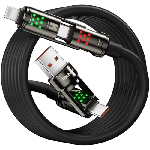 Hichain 100W 4-in-1 Multi Charging Cable, USB A-C to C-Lightning Cable 6 FT