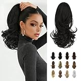 Sofeiyan Estensione coda di cavallo 33 cm Clip lunga coda di cavallo riccia in estensione dei capelli artiglio Parrucchino sintetico dall