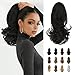 Sofeiyan 13" Ponytail Extension Long Curly Ponytail Clip in Claw Hair Extension Natural Looking Synthetic Hairpiece for Women (Natural Black)