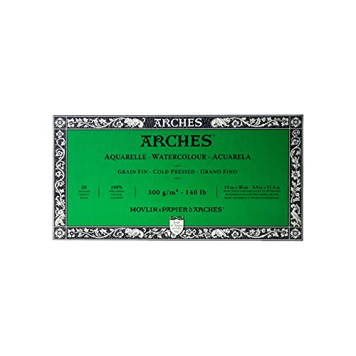 Image of Arches Watercolor Paper Block, Cold Press, 5.9 inch x 11.8 inch, 140 Pound