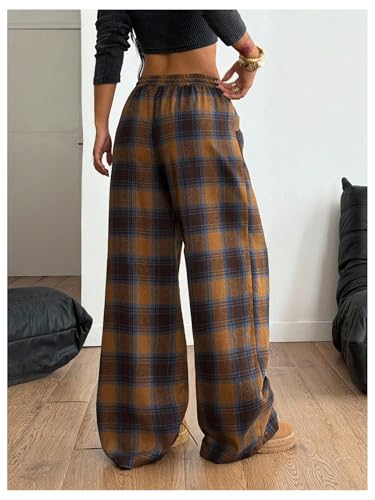 Image of SOLY HUX Women's Plaid Checkered Pants Flannel Pajama Pants with Pockets