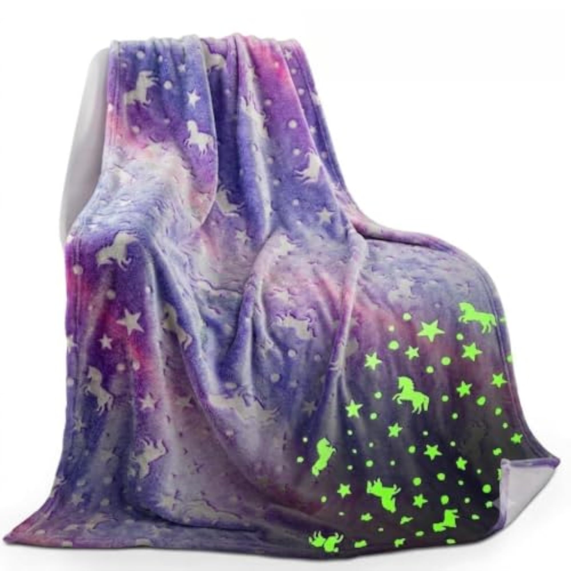 Glow in The Dark Blanket for Kids, Luminous Star Soft Fleece Throw