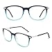 Happy Store CN79 High Fashion Metal Temple Horn Rimmed Clear Lens Eye Glasses,Blue