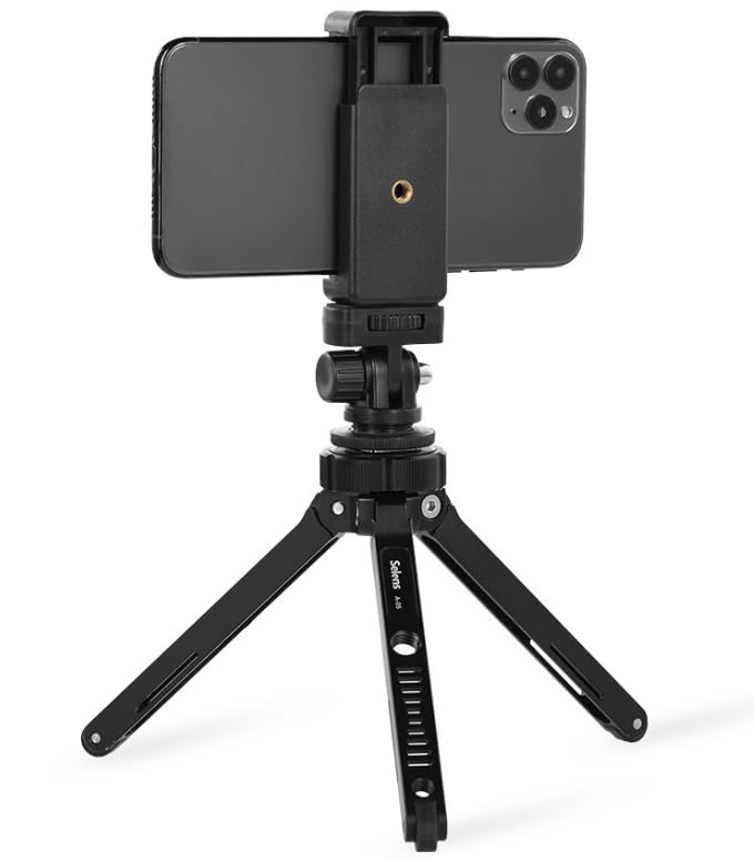 Soporte Universal para trípode de teléfono, Adaptador de trípode para transmisión en Vivo, Soporte de teléfono Giratorio 360 Grados, Soporte de teléfono de Metal, Adaptador de Soporte de teléfono