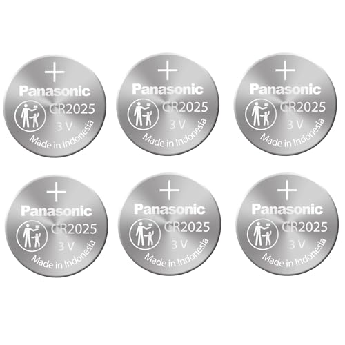 Panasonic CR2025 Lithium 3 Volt Battery card of 6