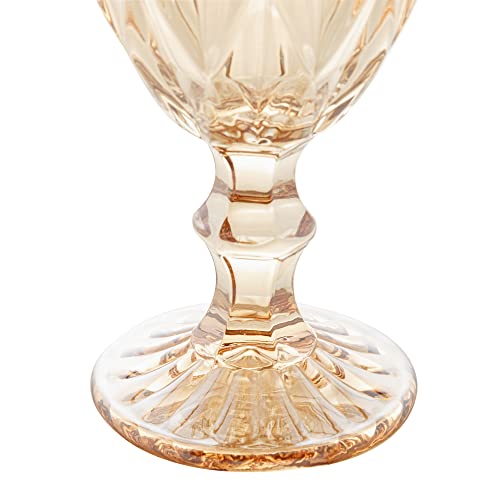 Lyor Diamond Conjunto 6 Taças para Água de Vidro, Laranja (Âmbar Metalizado), 325 ml