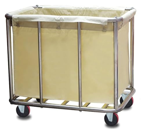 JINMLBO Commercial Laundry Trolley On Wheels Heavy Duty Laundry Cart Rolling Laundry Sorter Cart for Bathroom Hotel