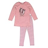 passend gestreifte Hose SALT AND PEPPER Mädchen Pyjama Horses Pferdekopf Glitt Zweiteiliger Schlafanzug, Rosa (Dusty Pink 824), 92 (Herstellergröße: 92/98)