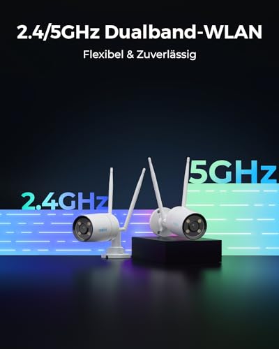 Reolink 2K 4MP WLAN Kamera Outdoor mit ColorX-Nachtischt, Echtfarbe, 2,4/5GHz Wi-Fi, Außenkamera mit F1,0-Blende, 1/1,8-Zoll-Sensor, KI-Erkennung, Video Überwachung, Bewegungsmelder, CX410W 5