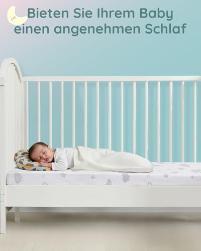 Lilian&Gema Babymatratze, Kindermatratze 60x120 cm, Babybett Matratze Hautfreundlicher Bezug Abnehmbar und Waschbar, Kinderbett oder Reisebett, Weich Atmungsaktiv Baby matratze aus Baumwolle