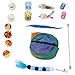 JOROBURO 15Pcs Cat Toy Set, Interactive Toxic Free Tent Ball Mouse Springs Funny Kitten Toy, Bells Feathers Cat Wand Toys Set Cat Feather Teaser Wand Toy for Cats Kitten