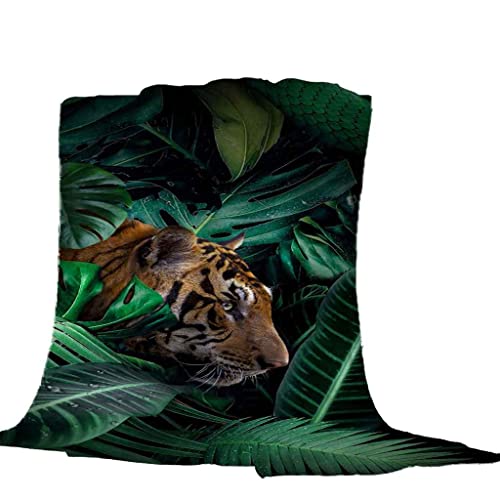 Couverture polaire tigre chaude et facile à laver en machine