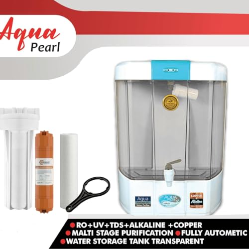Image of Aqua Pearl RO Water Purifier with RO+UV+Copper+Zinc, 10 Stages Purification, 12 Litre, Wall Mounted, Electric, Advance HTDS Membrane | 20 LPH | Suitable for all type water with 1-Year Warranty