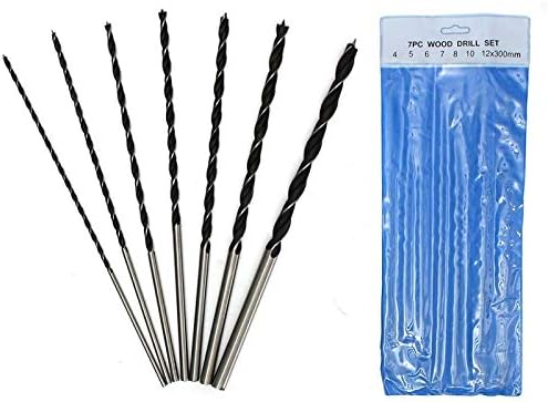 Drill Bits For 7pcs 12" High Carbon Steel Carpentry Wood Straight Shank Brad Point Drill Bits For Set Tools Wood Boring Extra Long Drill