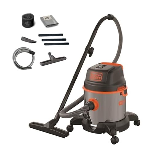 Black & Decker Aspirateur liquides et solides 1 400 W Corps en acier inoxydable de 20 l