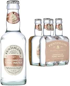 Fentimans Connoisseurs Tonic Water - Botanically Brewed Water - Infused with Natural Botanicals and Quinine - Low Calorie, Gluten Free and Vegan Friendly Soft Drinks - 4 x 200 ml