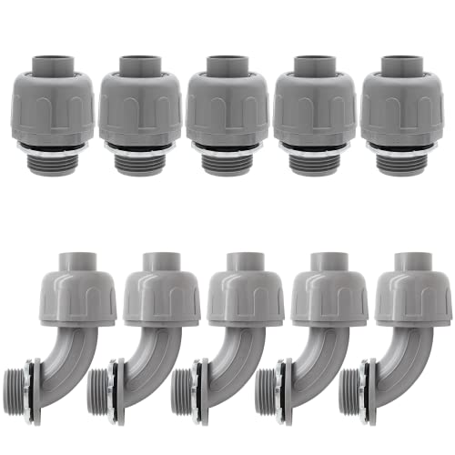Moicstiy 10Pcs 1/2 Inch NPT Liquid Tight Connector