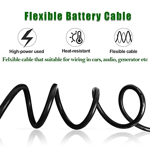 Image of 10 Gauge Battery Cable Copper Wire, 10FT Red+10FT Black 10 AWG Welding Cable Standard USA OFC Wire for Automotive, Battery, Solar, Marine and Generator