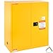 VEVOR Flammable Safety Cabinet 43.1 x 18.1 x 50.1, Cold-Rolled Steel Flammable Liquid Storage Cabinet 34 Gal with 2 Adjustable Shelves/2 Manual Closing Doors for Industrial Use, Yellow