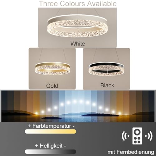 Lámpara colgante regulable en altura con mando y tono LED variable 3