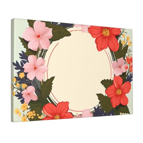 Impression photo moderne de qualité supérieure avec couronne printanière sur toile