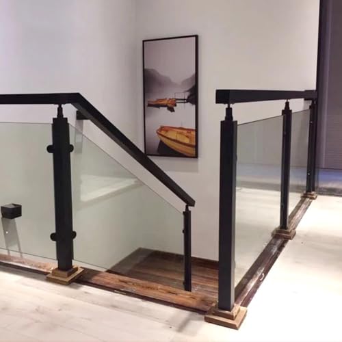 304 Stainless Steel Glass Railing Posts - 39.4 inch Mid Post for Deck & Stair Railing System - Durable Glass Fence Panels for Modern Outdoor Spaces