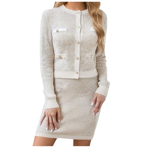 Cardigan tricoté costume de jupe finition haut de gamme petit parfum