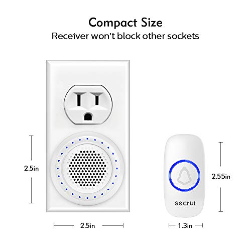SECRUI Wireless Doorbell, Mini Door Bell Kits Operating at Over 1000