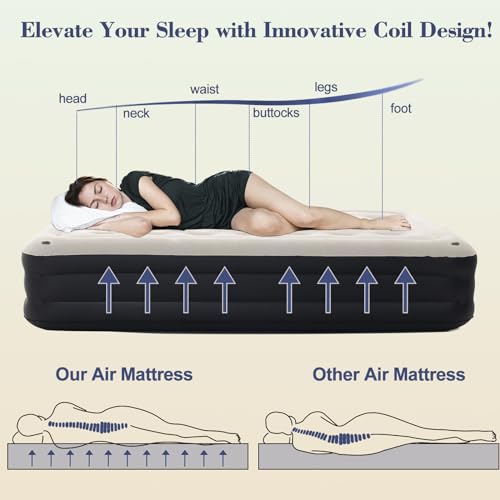 DIMAR GARDEN Twin Size Air Sofa Bed Mattress with Headboard and Pump,Blow Up Couch Inflatable Bed - Thumbnail 4