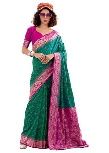 Sari Ikkat Bandhni traditionnel en soie douce exprimez votre féminité