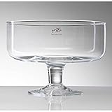 Material: Glas Sandra Rich Glasschale, Dekoschale Bowl auf Fuß H. 17,5cm D. 24cm rund