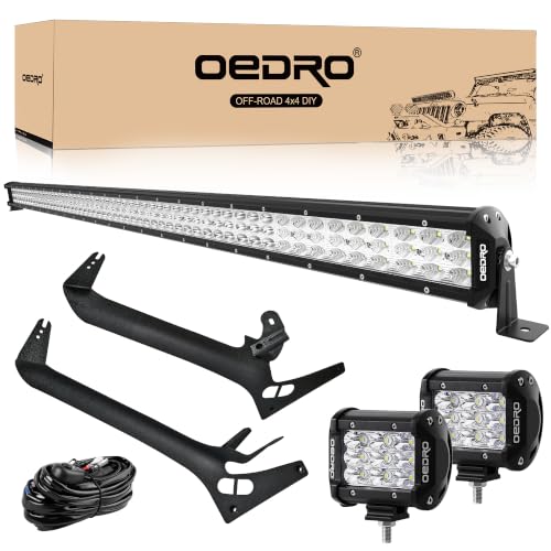 Image of OEDRO 52 Inch LED Light Bar with 2Pcs 4 inch Spot Off Road Driving Light Pods
