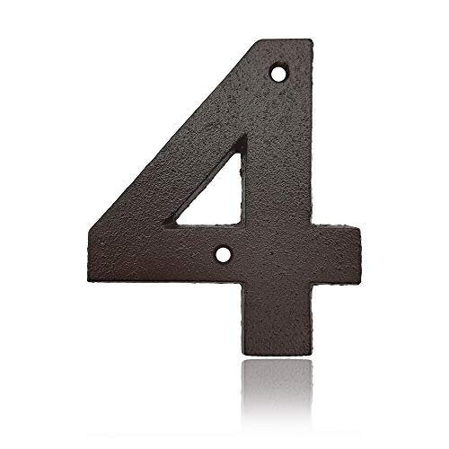Jerrybaby Hausnummer 4 Gusseisen Schwarz 12,4 cm