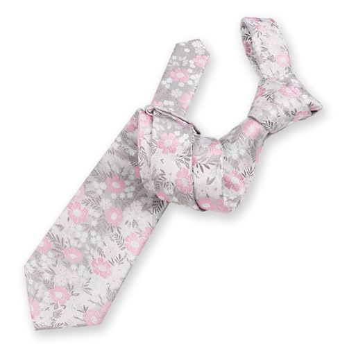 Image of Alizeal Mens 3.15'' Natural Flower Pattern Tie with Floral Pocket Square Set