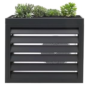 Mendler Verkleidung für Klimaanlage/Wärmepumpe HWC-O43, Abdeckung Schutzgitter Pflanzkasten, Metall 80x90x38cm - anthrazit