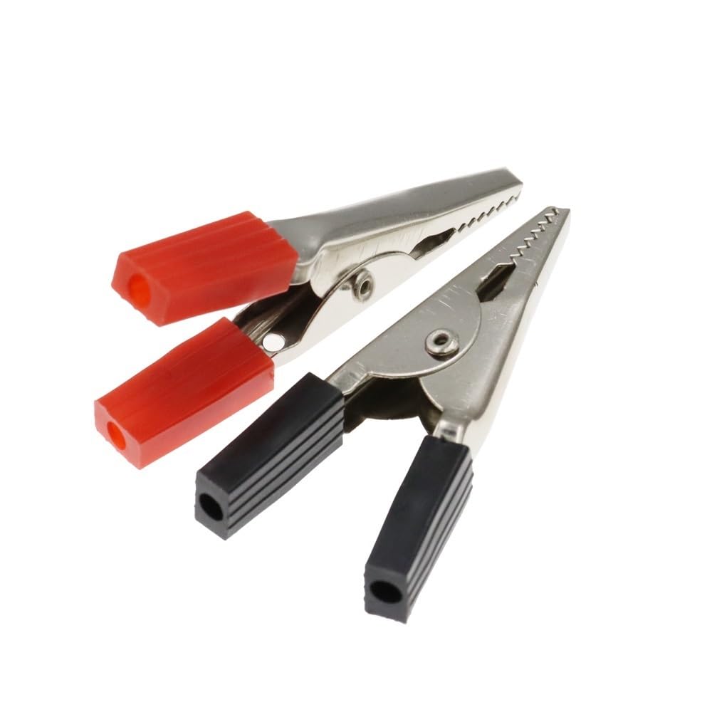 Crocodile Clips 10PCS Insulated Crocodile Clips 35MM 50MM Plastic Handle Cable Lead Testing Metal Alligator(5P Black 5P Red-01)