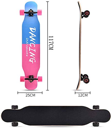 Wsjyp Longboard Skateboard, 46"X9.8" Pro Complete Skate Board, Maple Wood Longboards For Teens Adults Beginners Girls Boys,D #TOP2
