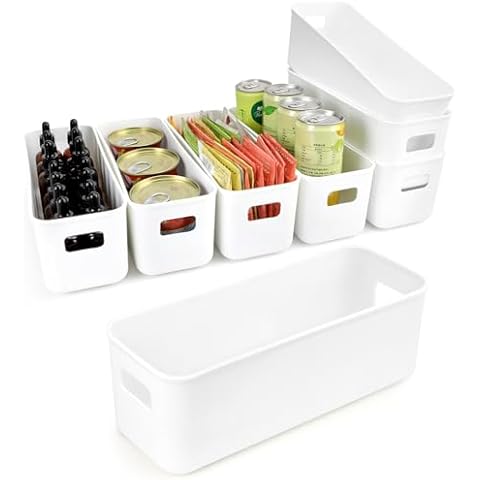 Imatenn 8 Pack Narrow Storage Baskets Cover