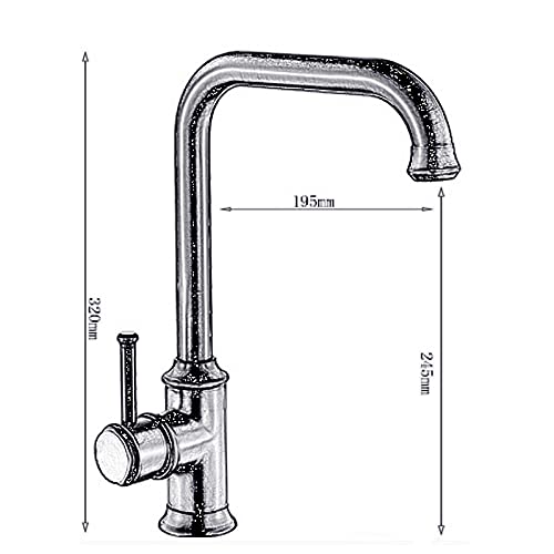 Robinet d'évier de cuisine commercial robuste en bronze pour grand bassin