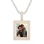 0236 Gold square pendant with tennis chain