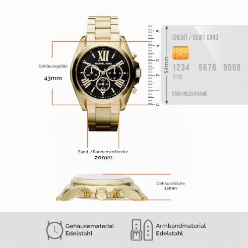 Michael Kors Damenuhr Chronograph Bradshaw Edelstahl goldfarben, MK5739 – Ansicht 5