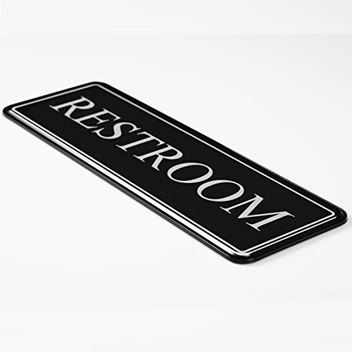 Bebarley Restroom Signs,Premium Durable And Bright Acrylic Design 9"X3" Sign With Double Sided 3M Tape For Office Or Business Bathroom And Toilet Door Or Wall Decor #TOP1