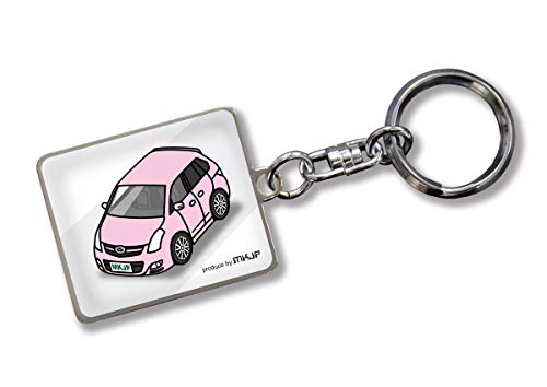 MKJP カスタムキーホルダー マツダ MPV LY3P 前期 ベース：ホワイト 車カラー：ピンク