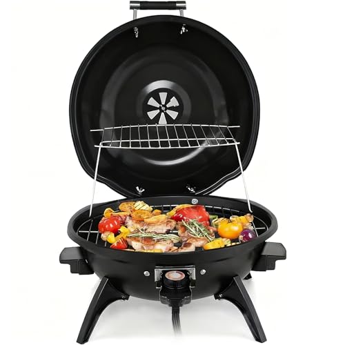 Electric Grill, Techwood Outdoor Electric BBQ Grill, Portable1600W Tabletop Grill for Party, Patio & Backyard Use, Black by Techwood - Used condition - US$62.03