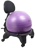 Isokinetics Inc. Adjustable Back Exercise Ball Office Chair - Standard Frame Height - with Purple 52cm Ball - Office size 60mm/2.5