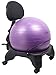 Isokinetics Inc. Adjustable Back Exercise Ball Office Chair - Standard Frame Height - with Purple 52cm Ball - Office size 60mm/2.5" wheels - w/Starter Pump and Ball Measuring Tape