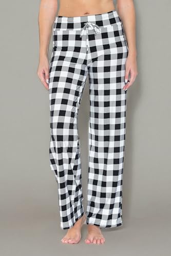 Image of Leggings Depot Women's Wide Leg Drawstring Pajama Pants for Lounge, Sleep | Soft, Breathable Poly-Span, Drawstring Waist, Comfy, Casual, Yoga, Everyday