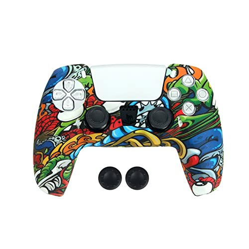 TENKY Funda de silicona para PS5, controlador de piel modelado Gamepad funda protectora mango juego Accessor botones Kit Cover
