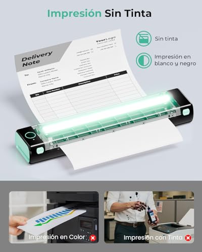 Miniatura 3 de Phomemo Bluetooth Impresora Térmica Portátil M08f A4, Compatible Con Papel Térmico A4 De Pulgadas, Impresoras De Viaje Móviles Inalámbricas Para Automóviles Y Oficinas